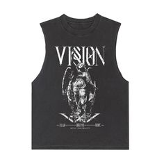 D R E A M S [Vision] Sleeveless Tee / Vintage Black - IKendoit.Shop Canvas Photography, Oversized Look, Sleeveless Tee, Neck Label, Label Design, Raw Edge, Vintage Tees, M S, Solid Black