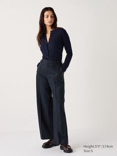 Uniqlo Women Outfit, Uv Protection Clothing, Capsule Wardrobe Outfits, Soft Tailoring, London Outfit, Wide Trousers, Romantic Outfit, Uniqlo Women, Pantalon Large