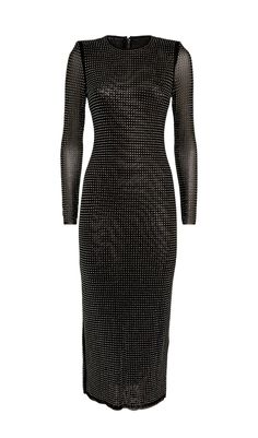 ENBELLISHED MESH MIDI DRESS IN BLACK Classic Dresses, Mesh Midi Dress, Sparkly Dress, Plus Size Shopping, Plus Dresses, Ruched Dress, Corset Dress, Handle Bag, Polished Look