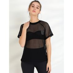 This blouse is super comfortable for a casual day, which is especially suitable for sports lovers Should be worn with a tube top or cami top, but not included Loose Fit, Styled with jeans, sports shorts, leggings, or slim pants for a chic look Occasion: Club, Party, Gatherings, Daily, Weekend, etc. Spring Mesh Tops With Built-in Bra, Casual Crew Neck Mesh Top For Streetwear, Casual Crew Neck Top With Built-in Bra, Black Summer Tops With Built-in Bra, Summer Mesh Athleisure Crop Top, Summer Athleisure Mesh Crop Top, Casual Mesh Short Sleeve Crop Top, Casual Short Sleeve Mesh Top For Streetwear, Casual Short Sleeve Mesh Top