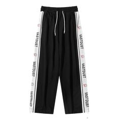 Our High Street Alphabet Print Sweatpants feature a chic all-over print with bold letters to make a statement. Crafted from lightweight, breathable fabric, these pants offer comfort and style all day long. Look and feel your best in these stylish and modern sweatpants. Features: -100% Polyester -Mid-rise Waist -Drawstring waistband -Straight Leg -Regular Fit -High Street Style Summer Graphic Print Pants For Streetwear, Summer Streetwear Pants With Letter Print, Sporty Wide Leg Pants With Letter Print, Relaxed Fit Letter Print Streetwear Pants, White Graphic Print Pants For Streetwear, Trendy Wide Leg Sweatpants With Letter Print, Trendy Letter Print Pants For Streetwear, Sporty Wide Leg Bottoms With Letter Print, Urban Graphic Print Spring Pants