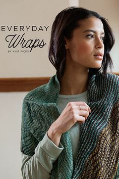 Everyday Wraps eBook Bulky Yarn Knitting Patterns, Sock Yarn Shawls, Rectangle Shawl, Yarn Shawl, Knit Accessories, Knitting Blogs, Yarn Knitting, Shawl Knitting Patterns, Shawl Patterns