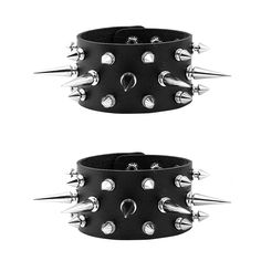 PRICES MAY VARY. Unisex Punk Rock Biker Wide Strap Thick Leather Bracelet. Material: Metal + Soft PU leather + Snap Button Clasp. Suitable Occasions : 80s theme Party, 90s theme Party, Rock Concert, Music Carnival, Bike Game, Guitar Show, Band Work, Halloween Festival, Christmas Day, etc. Adjustable Size: 7.5-9 inchs.This bracelet can suit different people with different sizes. Great Gifts, Accessories and Decorations for Cosplay Parties or any Rock Balls. Welcome to Eigso' s store, Eigso is bou Adjustable Punk Leather Bracelet, Rocker Style Spike Bracelets For Festivals, Punk Style Studded Leather Bracelet For Festivals, Punk Leather Bracelet With Studs For Festivals, Punk Style Leather Bracelet With Rivets, Punk Leather Bracelet With Rivets, Adjustable Punk Wristband For Concerts, Punk Bracelets With Rivets For Concert, Gothic Leather Bracelet With Spikes For Party