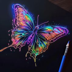 Neon Tattoo Art Collection Neon Wings, Neon Tattoo, Dr Sebi Alkaline, Colorful Inspiration, Tattoo Butterfly, Makeup Face Charts, Hippie Painting, Dr Sebi, Tattoo Collection