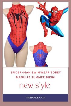 Spider-Man Swimwear Tobey Maguire Summer Bikini Poolside Fitted T-back Bodysuit, Fitted T-back Bodysuit For Beach Season, Spider Man Tobey Maguire, Tobey Maguire, Spider Man 2, Summer Bikinis, Summer Swim Suits, Summer Holiday, Mens Swimwear