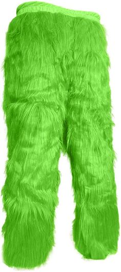 green furry pants on a white background