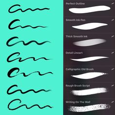 Creative Ink Brush Set for Procreate Procreate Ink Brushes, Digital Art Tutorial Photoshop, Persona Ideas, Paint Brush Drawing, Ipad Procreate