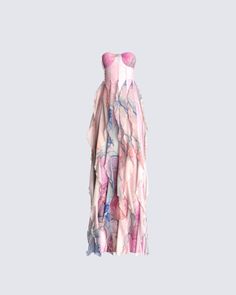 Priceless and precious 💫 Be one of a kind in this ruffled, abstract print gown, having them all admire you like the masterpiece you are 🤌🏼 Pink Silk Pre-draped Maxi Dress, Summer Gala Gown With Ruffles, Whimsical Evening Dresses For Spring, Elegant Fitted Maxi Dress With Abstract Print, Pink Maxi Dress With Abstract Print, Beach Silk Maxi Dress With Ruffles, Pink Ruffled Maxi Dress For Gala, Silk Maxi Dress With Ruffles For Beach, Pink Ruffled Maxi Gown