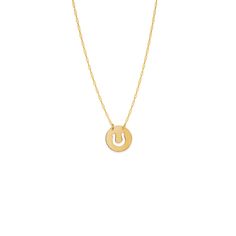 Mini Disk-Cut Out Horse Shoe Neck,Sr,Qtg Metal: 14k Gold Est. Weight: (1.1g) Length: 16"-18" Inches Adjustable Brand New With Box #26728 14k Yellow Gold Charm Necklace With Cable Chain, Yellow Gold Charm Necklace With 14k Gold Cable Chain, Yellow Gold Charm Necklace In 14k With Cable Chain, 14k Gold Tarnish Resistant Chain Necklace With Round Pendant, Tarnish Resistant 14k Gold Chain Necklace With Round Pendant, Delicate Chain 14k White Gold Necklace, Custom Yellow Gold Sterling Silver Round Pendant, Custom 14k White Gold Round Pendant Necklace, Everyday Gold Necklaces With Polished Finish