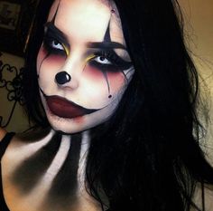 Makeup Horor, Hallowen Schminke, Carnaval Make-up, Black And White Clown, Halloween Makeup Clown, Fantasy Make-up, Halloweenský Makeup, Halloween Make-up Looks