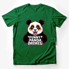 Funny Panda Memes T-Shirt, Colorful Panda Bear Graphic Tee, Unisex Casual Wear Male T-Shirt Custom graphic T-Shirt.Customize your color