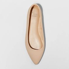 Beige Pointed Toe Flats With Low Heel, Everyday Synthetic Closed Toe Ballet Flats, Beige Synthetic Closed Toe Ballet Flats, Everyday Closed Toe Synthetic Ballet Flats, Beige Slip-on Ballet Flats For Work, Beige Closed Toe Synthetic Ballet Flats, Everyday Ballet Flats With Branded Insole, Everyday Synthetic Ballet Flats, Beige Pointed Toe Ballet Flats For Fall