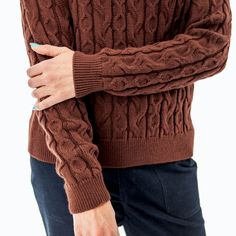 Introducing a modern, feminine version of the classic fisherman's sweater: the Fischer Sweater! While this sweater nods to tradition with beautiful alternating rows of cable knit along the body and by utilizing wool, small details bring this style into 2023. First and foremost, we love the enhanced softness and more pleasant handfeel of the knit, which is a blend of luxurious merino wool and acrylic. The length of the sweater is also very flattering and feminine, hitting right at the hip. The mo Classic Fall Cable Knit Sweater, Classic Cable Knit Sweater For Fall, Classic Winter Cable Knit Sweater, Classic Brown Cable Knit Sweater, Classic Fall Cable Knit Polo Sweater, Fitted Brown Cable Knit Sweater, Cozy Cable Knit Polo Sweater, Classic Cable Knit Polo Sweater For Fall, Classic Cable Knit Sweater