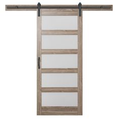 36 in. x 84 in. 5 Equal Lites with Frosted Glass Ash Gray Interior Sliding Barn Door Slab with Hardware Kit - Super Arbor Masonite Doors, Double Sliding Barn Doors, Wood Barn Door, Sliding Door Design, Interior Sliding Barn Doors, Rustic Hardware, Barn Door Kit, Door Kit, Privacy Glass