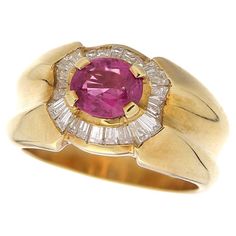 Ring made of 18kt yellow gold with oval-cut ruby for and natural white baguette-cut diamonds Welcome to our jewelry collection, where every piece tells a story of timeless elegance and unparalleled craftsmanship. As a family-run business in Italy for over 100 years, we pride ourselves on creating exceptional jewelry that is not only beautiful, but also embodies the rich history and culture of our country. We understand that purchasing jewelry is an investment, which is why we are dedicated to providing you with the best customer experience possible. We are always available to answer any questions you may have and provide you with additional photos, videos, and details to help you make an informed decision. Our goal is to ensure that you are completely satisfied with your purchase and confi Vintage Cocktail Ring, Baguette Cut Diamond, Baguette Cut, Yellow Gold Ring, Our Country, Customer Experience, Yellow Gold Rings, Cocktail Rings, Oval Cut