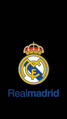 the real madrid logo on a black background