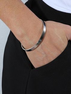 Men Simple Cuff Bracelet | SHEIN USA Mens Silver Bangle, Simple Cuff Bracelet, Mens Bangles, Butterfly Charm Bracelet, Neck Pieces Jewelry, Mens Fashion Jewelry, Geometric Bracelet, Gold And Silver Bracelets, Brown Bracelet