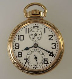 "This is an American Railroad grade pocket watch which has the additional function of a 40 hour wind indicator function Movement - the nickel ¾ plate movement has a lever escapement with a micrometer regulator and is decorated with damascening. The movement has gold train wheels and gold jewel settings. The movement is signed \"BW Raymond, Elgin Nat'l Watch Co, USA, 21 Jewels, Adjusted 5 positions\" 28933873 and is in 85% mint condition - many fine scratches Case - the movement comes in its corr