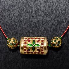 Made With Genuine Ruby & Emerald Set In Yellow Rhodium. Beads Are Strung On Red Beading Wire, Lobster Clasp. Made By Hand In The Traditional Jadau Lac Style. 20 Inches Yellow Rhodium Polish Metal Total Weight: 10 Grams, Made In India Brand: Gehna Jaipur Bin2/55 Festive Necklace With Large Beads As Gift, Festive Necklace With Large Beads Gift, Festive Large Beads Necklaces As Gift, Festive Large Beaded Necklace Gift, Festive Large Beads Temple Jewelry, Spacer Beads For Festivals And Gifts, Festive Multicolor Necklaces With Spacer Beads, Festive Round Beads Necklace For Gift, Festive Round Beaded Necklace For Gift