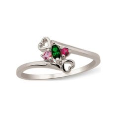 Our Beloved Sterling Silver Heart Bypass Birthstone Ring surrounds her with love. One Marquise Birthstone, with two shimmering round birthstones that hug on either side, each symbolizing her family. Hearts that entwine above and below to tell her she is loved. This dainty ring is a sentimental reminder that she is the apple of your eye. The perfect gift for mother or daughter. Suggested occasions Birthday, Graduation, Mothers Day, Valentines Day, Christmas, or Holiday Gift. Size: one size.  Colo Heart Shaped Sterling Silver Birthstone Ring For Birthday, Sterling Silver Heart-shaped Birthstone Ring For Birthday, Silver Heart Birthstone Ring For Mother's Day, Heart Shaped Silver Birthstone Ring For Mother's Day, Silver Birthstone Ring For Valentine's Day, Silver Heart-shaped Birthstone Ring For Mother's Day, Valentine's Day Silver Birthstone Ring With Prong Setting, Silver Birthstone Ring With Prong Setting For Valentine's Day, Heart-shaped Adjustable Birthstone Ring