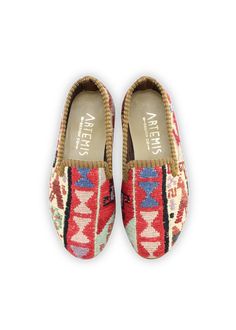 Artemis Design Co. Children's Kilim Loafers - Size 29 Galas Slip-on Loafers With Woven Sole, Multicolor Slip-on Loafers With Rubber Sole, Multicolor Loafers With Rubber Sole And Round Toe, Black Tie Shoes, Artemis Design, Turkish Carpets, Velvet Slippers, Popular Mens Fashion, Menswear Inspired