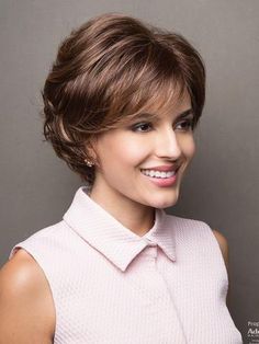 SANDIE Textured Bob Hairstyles, Short Brown Hair, Remy Human Hair Wigs, Long Bob Hairstyles, Penteado Cabelo Curto, Short Wigs, Short Hair With Layers, Synthetic Wig, Short Bob Hairstyles