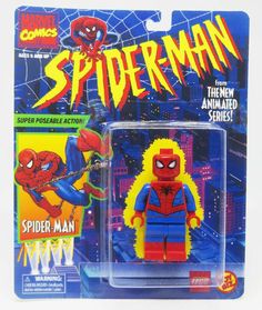 the spider - man action figure is in its package