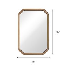 the frame mirror is shown with measurements for each side and bottom section, along with an additional