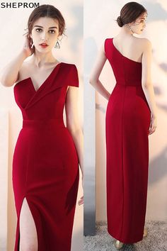 Fitted V-neck Evening Dress With Side Slits, V-neck Evening Dress With Side Slits For Party, Floor-length Split Design Dress For Night Out, Prom Dresses With Side Slits, Prom Season Banquet Dress With Side Slits, Split Dresses For Banquet And Prom Season, Split Dresses For Banquet Or Prom Season, Fitted Evening Dress With Side Slits For Prom, Split Dresses For Banquets And Prom Season