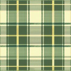 a green and yellow plaid pattern with white stripes on the bottom, in an old fashion style