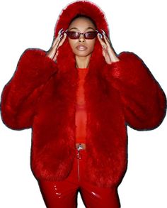 Faux Fur Hoodie, Fur Hoodie, White Faux Fur, Red Hoodie, Faux Fur Coat, Puffer Coat, Black Coat, Cut And Style, Black Hoodie