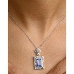 This is part of Chairish’s Fine Jewelry assortment.  Statement Tanzanite Diamond Chain Necklace in 18K Gold studded with baguette cut tanzanite and round cut diamonds. This stunning piece of jewelry instantly elevates a casual look or dressy outfit.  Tanzanite brings energy, calmness and happiness into life.  Designed with a baguette cut tanzanite in center with diamonds studded around it and on top making a beautiful design and a stunning delicate necklace. This beautiful handcrafted necklace is a perfect Unique Gift, Bridal Shower Gift, Secret Santa Gift, Gift For Sister, Mother Daughter Gift, Bride To Be Gift, Bridesmaid Gift, Thanksgiving Gift, Anniversary Present, Wedding Gift, Christmas Gift or any Holiday Gift for Mother, Sister, Wife, Daughter, Grandma, Fiancé, Girlfriend, Valentin Elegant Sapphire Necklace With Emerald Cut, Formal Tanzanite Diamond Cut Necklace, Elegant Tanzanite White Gold Necklace, Elegant Tanzanite Necklace For Formal Occasions, Elegant White Gold Tanzanite Necklaces, Elegant Formal Tanzanite Necklaces, Elegant Formal Tanzanite Necklace, Elegant Tanzanite Jewelry With Diamond Cut, Elegant Tanzanite Necklaces For Anniversary