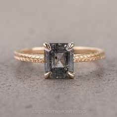 Pepper Aesthetic, Squared Ring, Emerald Diamond Engagement Ring, Square Engagement Rings, Emerald Ring Engagement Diamond, Engraved Engagement Ring, Unique Diamond Rings, Black Diamond Ring, Square Rings