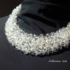 ELEGANT CLASSIC NECKLACE Wedding Necklace  With Crystals Elegant Sparkling Crystal Necklace As Gift, Elegant Sparkling Crystal Necklace Gift, Crystal Choker Necklace For Gift, Elegant Crystal Necklaces For Jewelry Making, Elegant Clear Necklace For Gift, Elegant Clear Necklace For Formal Occasions, Elegant White Round Crystal Necklaces, Minimalist White Crystal Necklace For Wedding, Elegant White Round Crystal Necklace