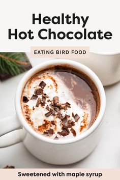 An upgraded version of a cold weather classic, this healthy hot chocolate is made with oat milk, pure maple syrup and cocoa powder. It’s creamy, chocolatey and comes together in just 10 minutes.