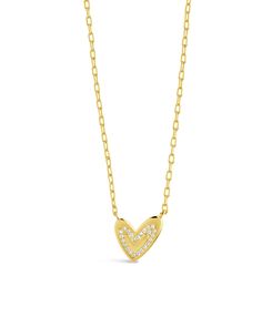 Show your love with this Mabel CZ Heart Pendant Necklace! It's the perfect gift for adding a dazzling touch of sparkle to any special occasion. Crafted with a real cubic zirconia gemstone and shaped into an adorable heart, this dazzling piece will make your special someone feel truly treasured. ❤️ Materials: 14K gold plated sterling silver or sterling silver, cubic zirconia Features: Measures 16" with 2" extender, 0.45" pendant, 1mm chain, Lead & Nickel free, lobster clasp Diamond Necklace For Valentine's Day Gift, Double Heart Diamond Necklace For Valentine's Day Gift, Heart-shaped Yellow Gold Cubic Zirconia Diamond Necklace, Heart-shaped Yellow Gold Cubic Zirconia Necklace, Yellow Gold Heart-shaped Cubic Zirconia Diamond Necklace, Heart-shaped Cubic Zirconia Diamond Necklace In Yellow Gold, Heart Pendant Charm Necklace With Cubic Zirconia For Gift, Diamond Heart Charm Necklace For Valentine's Day, Gift Cubic Zirconia Heart Pendant Charm Necklace