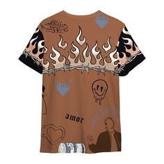 Brand Dunkare Air Foamposite Metallic Copper Shirt Snake Trust No One All Over Print Unisex Shirt Gold Screen Print Graphic Tee Tops, Gold T-shirt With Screen Print For Streetwear, Foam Posites, Trust No One, Metallic Copper, 3d T Shirts, Top Tee, Unisex Shirt, Types Of Shirts