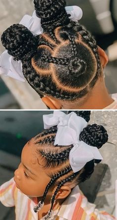 Christmas Hair Styles Black Women, Natural Braiding Hairstyles, Braided Buns For Black Hair Kids, Easy Braid Hairstyles For Kids, Braided Hairstyles For Natural Hair, Black Kid Hairstyles, Natural Hair Styles For Kids, Toddler Cornrow Styles, Black Girls Hairstyles For Kids