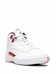 Jordan Air Jordan 12 "Twist" Sneakers - Farfetch Dynamic Mid-top Sneakers With Laces, Dynamic White High-top Sneakers For Light Sports, White Mid-top Basketball Shoes With Laces, Dynamic Jordan Shoes With Abzorb Midsole And Lace-up, Dynamic Jordan Shoes With Lace-up And Abzorb Midsole, White Basketball Shoes With Contrast Sole For Sports, White Basketball Shoes With Contrast Sole For Streetwear, White Basketball Shoes With Contrast Sole, White Running Shoes With Contrast Sole For Sports