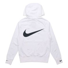 Nike AS Nike Sportswear SWOOSH FZ SBB Hoodie 'White' DA0083-100 (Men's/Training) Nike Athleisure Hoodie With Logo Print, Nike Sportswear Hoodie With Logo Print, Nike Sports Hoodie With Logo Print, White Hoodie For Gym, White Gym Hoodie Top, White Hooded Sports Top, White Hooded Top For Sports, White Long Sleeve Hoodie For Sports Season, White Fleece Sweatshirt For Winter