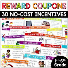 reward coupons for students to use in the classroom