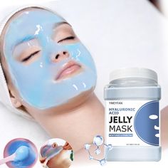 PRICES MAY VARY. 💧YMEYFAN's Hyaluronic Acid Jelly Mask Powder adds highly moisturizing hyaluronic acid and refined sodium alginate. We care about your skin and advocate for streamlined skincare. This hydrogel mask powder is made from skin-friendly natural ingredients, NO preservatives, NO parabens, NO mineral oil, and cruelty-free. 💦[Hdrating your skin] - Hyaluronic acid is well known for its moisturizing and anti-aging properties, and it is very effective to use it in daily skin care to hydra How To Make Jelly Mask At Home, Jelly Mask Facials, Benefits Of Hydrojelly Mask, Jelly Mask Powder, Hydro Jelly Mask Facials, Hydro Jelly Mask, Sodium Alginate, Hydrogel Mask, Esthetician Supplies