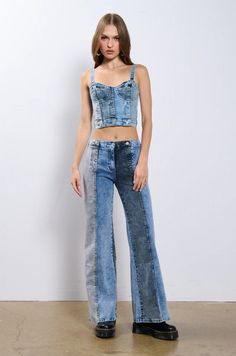 TALK TO ME DENIM PANT – AKIRA Unique Jeans, Empire Records, Denim Corset Top, Denim Corset, Denim Pant, Corset Top, Left And Right, Talk To Me, High Rise