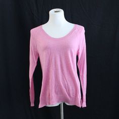 Bright Pink Knit Sweater. Gap Crew Neck Sweater For Spring, Gap Cotton Spring Sweater, Gap Cotton Sweater For Spring, Gap Sweater For Spring Layering, Gap Casual Spring Sweater, Casual Layering Tops By Gap, Casual Stretch Fine Knit Sweater, Casual Gap Tops For Layering, Gap Knit Sweater For Fall