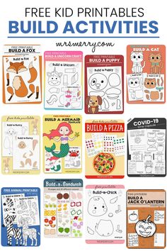 the free printables for kids to make their own animal and fish activities with