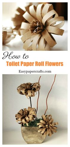 how to make toilet paper roll flowers