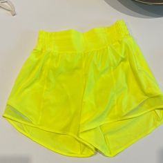 Nwot- Bright Neon Neon Yellow Sports Shorts For Summer, Yellow Stretch Activewear For Beach, Yellow Athleisure Athletic Shorts For Beach, Yellow Summer Athletic Shorts For Training, Yellow Athletic Shorts For Summer Training, Neon Yellow Sports Shorts, Sporty Neon Yellow Bottoms For Summer, Yellow Bottoms For Summer Running, Neon Yellow Sporty Shorts For Summer