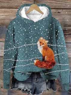 Fox Hoodie, Bikinis Crochet, Crochet Hoodie, Fox Lover, Fox Print, Crochet Motifs, Hoodie Outfit, Electronic Devices, Dog Print