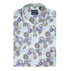 This 100% no-iron cotton short sleeve sport shirt with hidden button down collar is the easy way to look great all day. A notched chest pocket and contrast trim on the inner collar band, under the placket, and inside sleeve cuffs add detail. Crafted from a quality cotton print fabric and constructed with fully fused and taped seams to create a shirt you'll love to wear! Features: Regular fit Hidden button down collar 100% non-iron cotton Short sleeves Notched chest pocket Fully fused with taped seams Contrast trim on inner collar band, under placket, and inside sleeve cuffs Spring Cotton Dress Shirt With Short Sleeves, Summer Cotton Dress Shirt, Relaxed Fit, Summer Cotton Dress Shirt With Relaxed Fit, Relaxed Fit Cotton Dress Shirt For Summer, Summer Cotton Dress Shirt With Button Closure, Blue Cotton Short Sleeve Dress Shirt, Fitted Short Sleeve Dress Shirt With Button Closure, Blue Short Sleeve Dress Shirt For Summer, Casual Short Sleeve Relaxed Fit Dress Shirt