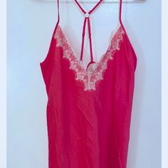 Nwt Hips 24.5, Bust 21.5& Length 34. Sleeveless Camisole With Built-in Bra For Sleep, Stretch V-neck Camisole For Sleep, V-neck Tank Top With Lace Trim For Daywear, Sleep Cami Tank Top With Built-in Bra, Sleeveless Camisole With Delicate Straps For Loungewear, Pink Sleeveless Camisole For Night, Delicate Straps Sleeveless Camisole For Loungewear, Stretch Spaghetti Strap Camisole For Sleep, Stretch Camisole With Spaghetti Straps For Sleep